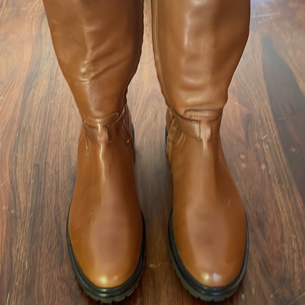 Lauren Ralph Lauren “Everly”  Brown Leather Women's Knee Boots